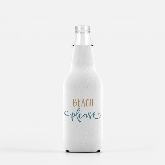 Other - Beach Please Bottle Koozie with Zipper for Resort Vacay Beach or Pool